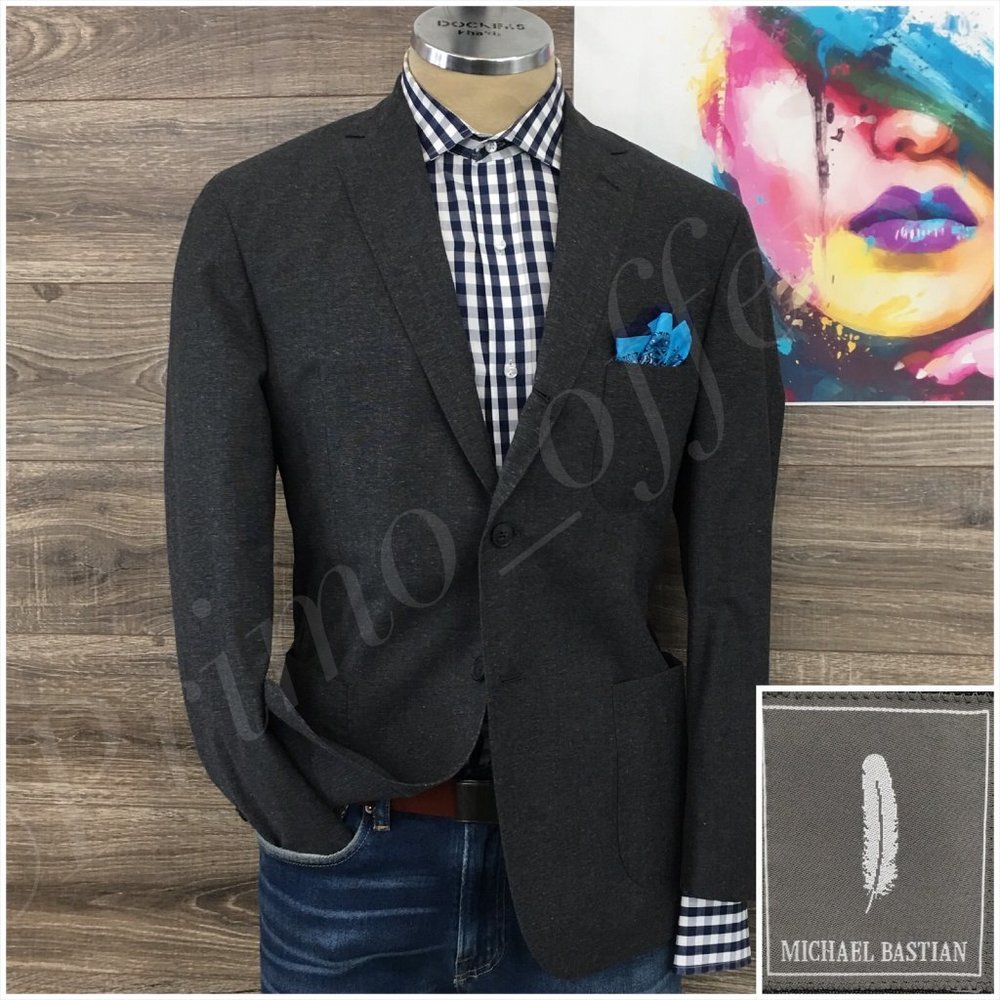 Mens Michael Bastian Blazer Sport Coat Sport Jacket Wool Cotton 44R Button Suits
